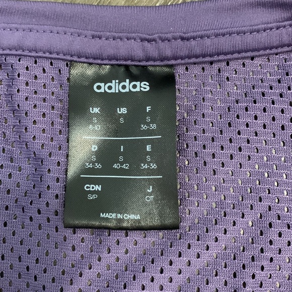 ADIDAS PURPLE MESH T SHIRT - Picture 3 of 5